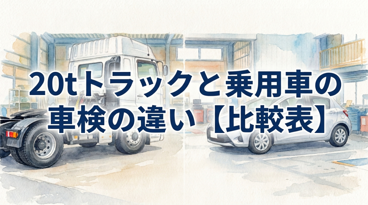 20tトラックと乗用車の車検は何が違う？